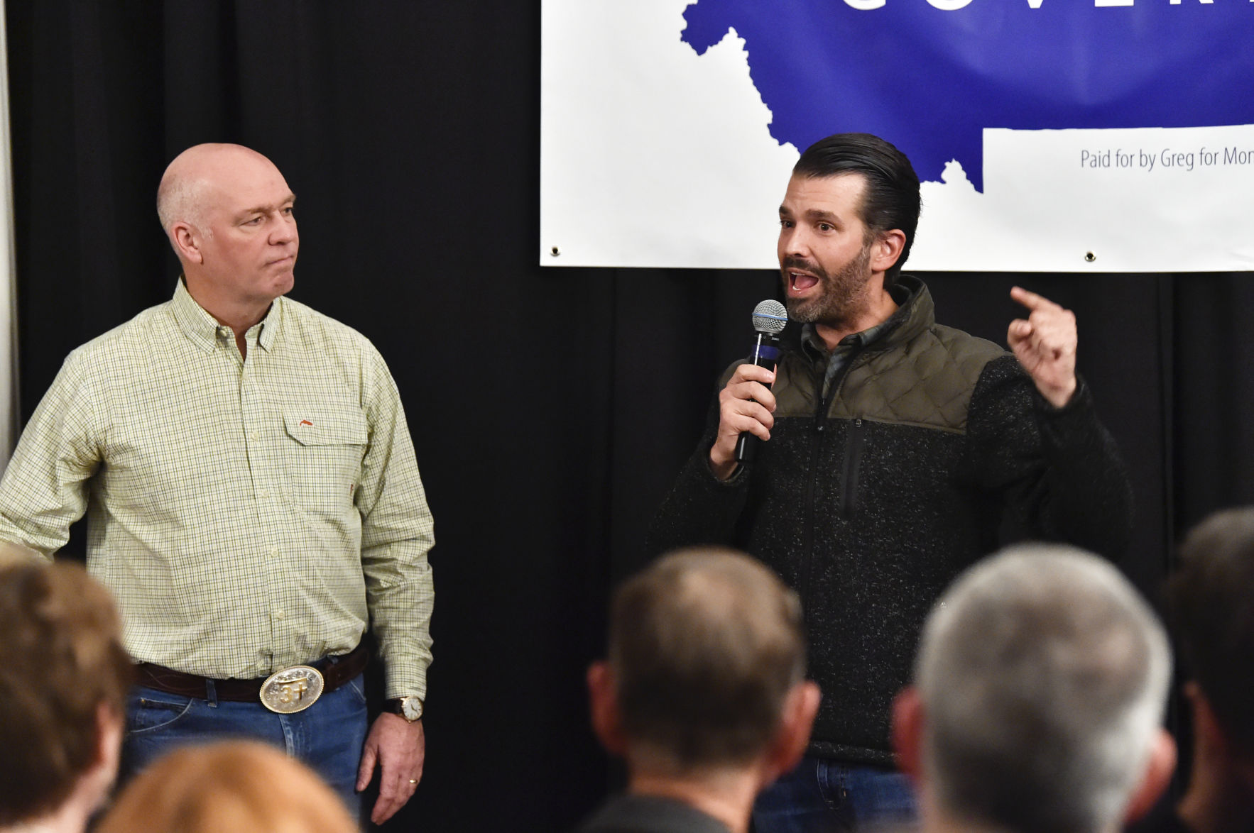Donald Trump Jr. stumps for Greg Gianforte during a campaign fundraiser